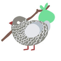 Honk, a ash and mist chicken with a lace pattern