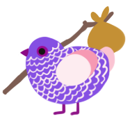 (unnamed), a blurple and rose chicken with a lace pattern