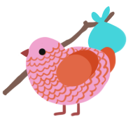 (unnamed), a pink and vermilion chicken with a lace pattern