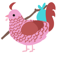 (unnamed), a pink and red chicken with a lace pattern