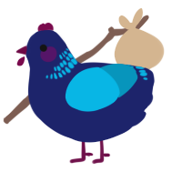 (unnamed), a navy and cerulean chicken with a neck-band pattern