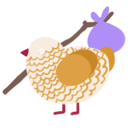 (unnamed), a cream and orange chicken with a lace pattern
