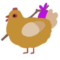 Golden God, a gold and beige chicken