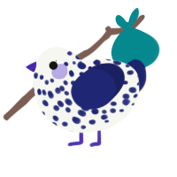 (unnamed), a white and navy chicken with a speckle pattern