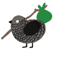 Fallen, a grey and black chicken with a lace pattern