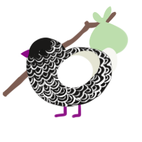 (unnamed), a sable and white chicken with a double-lace pattern