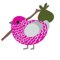 palindrome, a fuchsia and silver chicken with a lace pattern