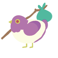 purple people eater, a white and violet chicken with a head pattern