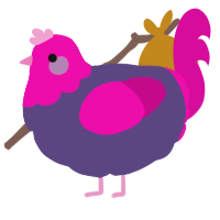 (unnamed), a overcast and fuchsia chicken with a head pattern