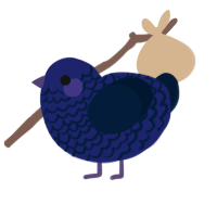 Rio, a navy and tumblr chicken with a lace pattern