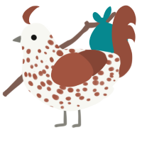 (unnamed), a white and russet chicken with a speckle pattern