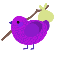 Bud, a amethyst and violet chicken with a lace pattern