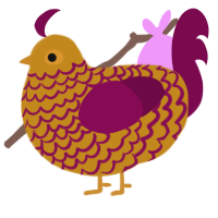 henna, a ochre and wine chicken with a lace pattern
