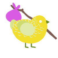 lemon, a yellow and lemon chicken with a half-lace pattern