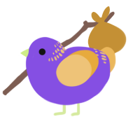 Amoeba, a blurple and honey chicken with a neck-band pattern