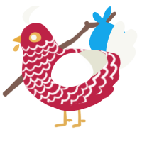 Lao Gan Ma, a crimson and white chicken with a lace pattern
