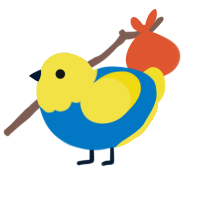 (unnamed), a sapphire and yellow chicken with a head pattern