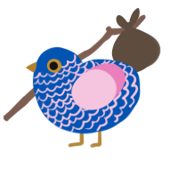(unnamed), a ultramarine and pink chicken with a lace pattern