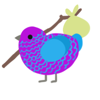 Biphobia, a amethyst and sky chicken with a lace pattern