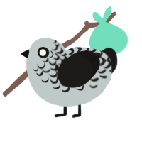 Catoptrophobia, a silver and sable chicken with a half-lace pattern