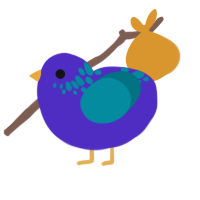 Blueberry, a indigo and sea chicken with a neck-speckle pattern