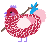 (unnamed), a crimson and rose chicken with a lace pattern