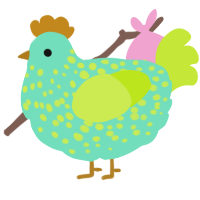 (unnamed), a mint and lime chicken with a speckle pattern