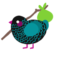 neon sign, a black and teal chicken with a lace pattern