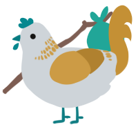 A mist and gold chicken with a neck-band pattern