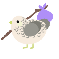 Dust Bunny, a cream and ash chicken with a half-lace pattern