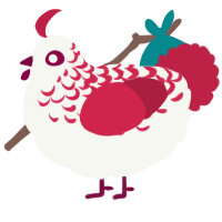 (unnamed), a white and crimson chicken with a half-lace pattern