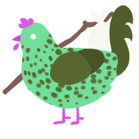 (unnamed), a spring and olive chicken with a speckle pattern
