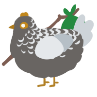金, a grey and mist chicken with a half-lace pattern