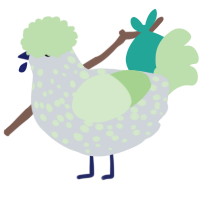 (unnamed), a mist and gluppy chicken with a speckle pattern