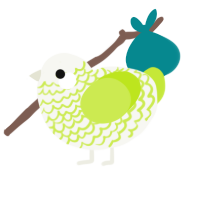 tent project, a white and lime chicken with a lace pattern