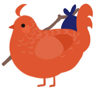 (unnamed), a vermilion chicken with a half-lace pattern
