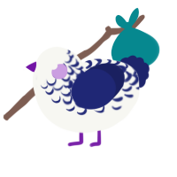 (unnamed), a white and navy chicken with a half-lace pattern