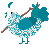 (unnamed), a white and sea chicken with a double-lace pattern