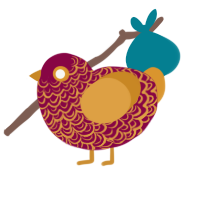 (unnamed), a maroon and orange chicken with a double-lace pattern