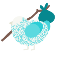 (unnamed), a white and aqua chicken with a double-lace pattern