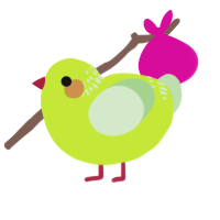 (unnamed), a lime and gluppy chicken with a neck-band pattern