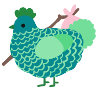 (unnamed), a teal and spring chicken with a lace pattern