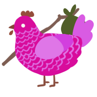 (unnamed), a fuchsia and orchid chicken with a lace pattern