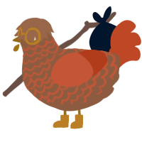 Pumpkin Spice, a brown and vermilion chicken with a lace pattern