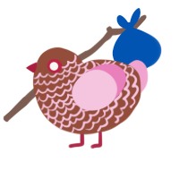 Karellen, a russet and pink chicken with a lace pattern