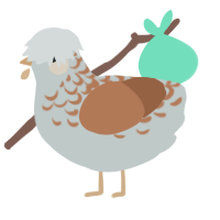 Melchior, a silver and brown chicken with a half-lace pattern