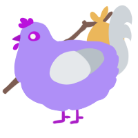 Plum, a lilac and mist chicken