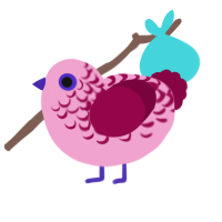 Princess BG, a pink and maroon chicken with a half-lace pattern