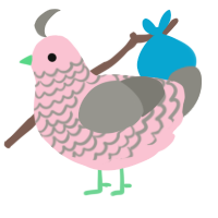 Gum, a rose and ash chicken with a lace pattern