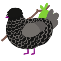 (unnamed), a black and grey chicken with a lace pattern
